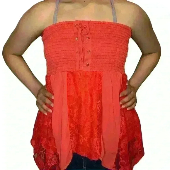 CHERRY RED FAIRY TUBE TOP CAMI - Picture 1 of 7